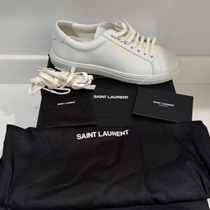 Saint Laurent White Leather Sneakers